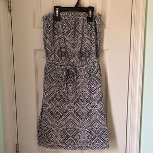Mossimo Supply Co.Grey & White Strapless Printed Dress